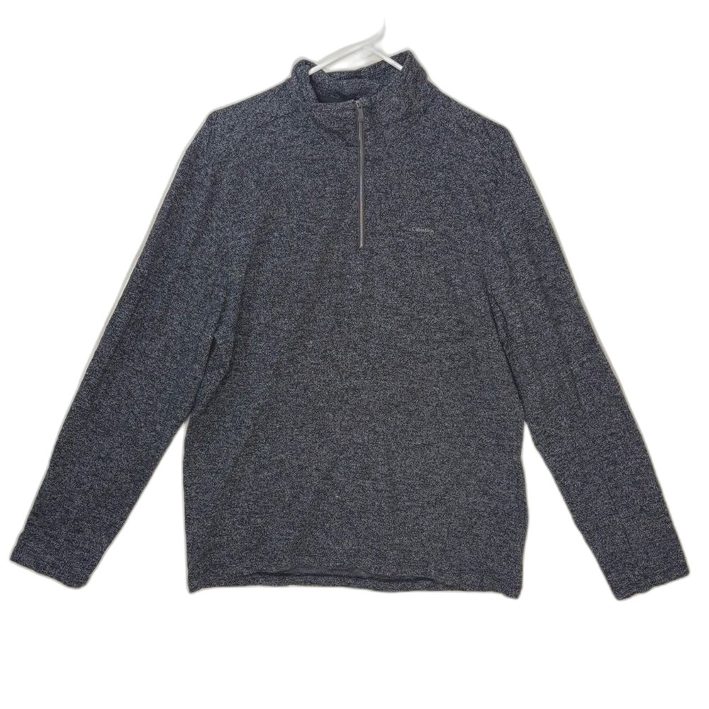 Calvin Klein Quarter Zip Pullover Top Mens L Heather Gray Hiking Gorpcore Office